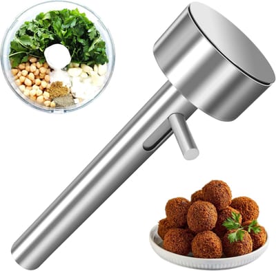 RVS Falafel- en Burgermaker - 4 cm - Voor Gehaktballen en Burgers - Handig Keukenhulpje (Zilver)