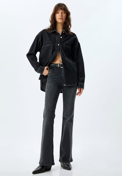 Hoge taille Flare Jeansbroek