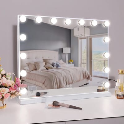 Lilac & Lily Make-up Spiegel - LED verlichting - Beautyspiegel - 10x Vergrootglas - Dimbaar - 3 Lichtstanden - Touchscreen - 48 x 56 cm