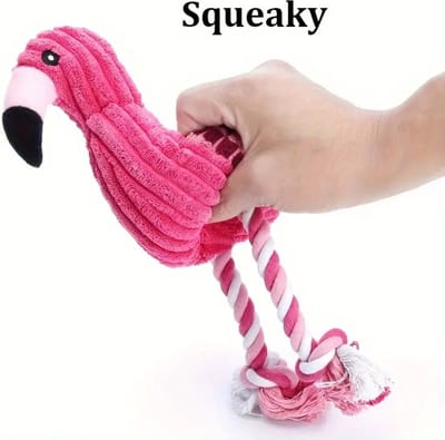 Livano Honden Speelgoed - Hond - Speelgoed - Dog Toy - Pluche - Flamingo