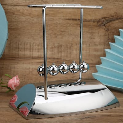 Balles d'équilibre pendulaire en forme de Z Berceau de Newton Jouets éducatifs pour enfants Décoration de table brown