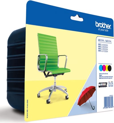 Brother inktcartridge, 2.400 pagina's, OEM LC-229XLVAL, 4 kleuren 4 stuks