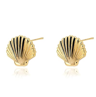Oorbellen Schelp- Goudkleurige Oorbellen Schelp- Meisjes Oorbellen- Kinderoorbellen- Hippe Oorbellen- Stainless Steel- LiLaLove