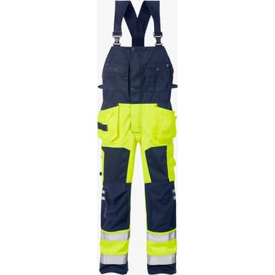 Fristads Hi Vis Amerikaanse Overall Klasse 2 1014 Plu - Hi-Vis geel/marineblauw - C44