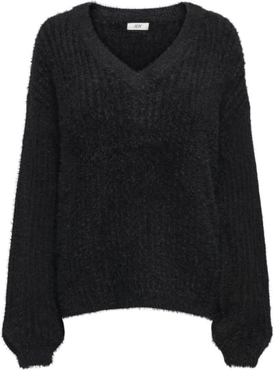 Jacqueline de Yong Trui Jdyjola Structure L/s V-neck Pull K 15328348 Black Dames Maat - S