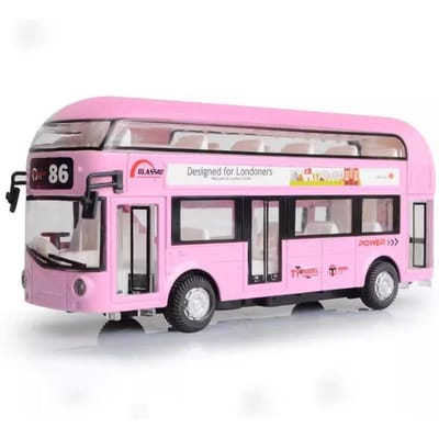 1/36 Dubbeldekker Bus Model Auto Speelgoed Legering Diecast Geluid Licht Metaal Vintage Londen Autobus Modellen Speelgoed Collectie Kinderen Cadeaus gray