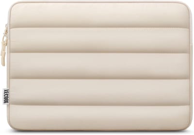 Laptoptas voor 15.6 Inch Laptops - Waterdichte Bescherming voor Lenovo, HP, Dell en MacBook Pro - Beige, Stijlvol en Functioneel