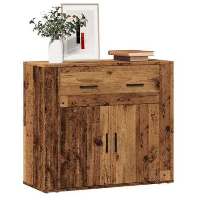 vidaXL - Dressoir - 80x33x70 - cm - bewerkt - hout - oud - houtkleurig