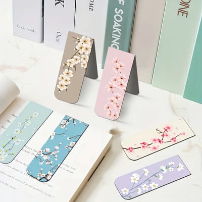 Magnetische Boekenleggers 12x – Bloemen Design – Sterke Magneten voor Boeken & Planners
