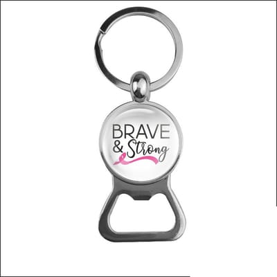 Bieropener Glas - Brave & Strong Pink Ribbon