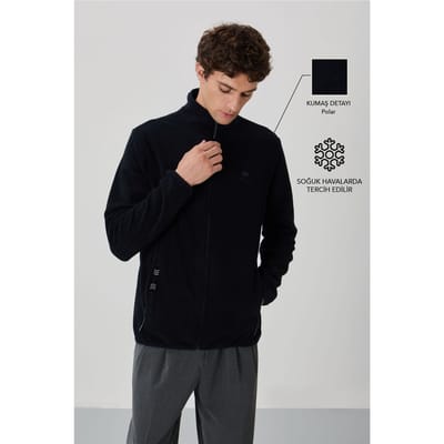 Heren Pluche Zip-voorkant Sweater