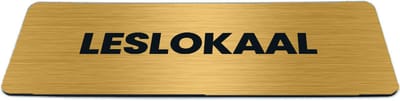 Deurbordje Goud-look met tekst leslokaal - Formaat 150 x 50 mm x 1,6 mm - Zelfklevend | Luxe uitstraling | Geborstelde Gouden toplaag | Gratis Verzending | Decoporta