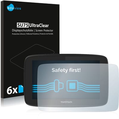 Savvies - Screenprotector voor TomTom Go Professional 520 - Folie Beschermfolie transparant 6 Stuks