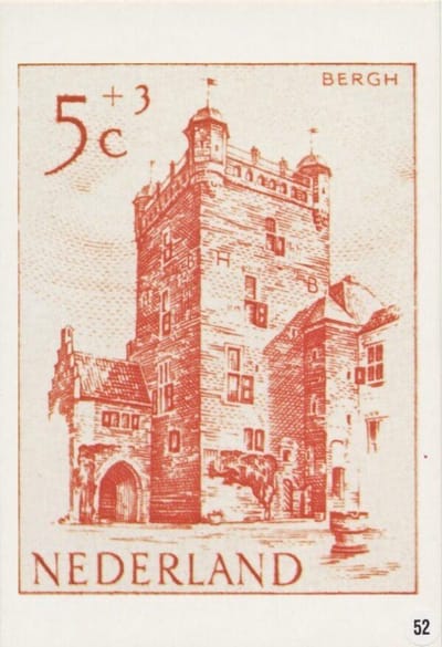 Briefkaart met afbeelding Kasteel Bergh bij ‘s-Heerenberg postzegel