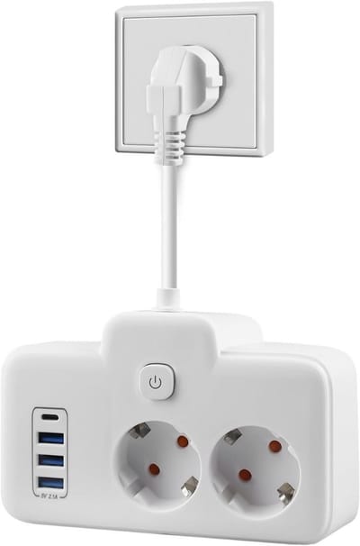 Dubbele Stekker voor Stopcontact - Tweeweg Stekker - Verdeelstekker - Stopcontact Splitter - Wit