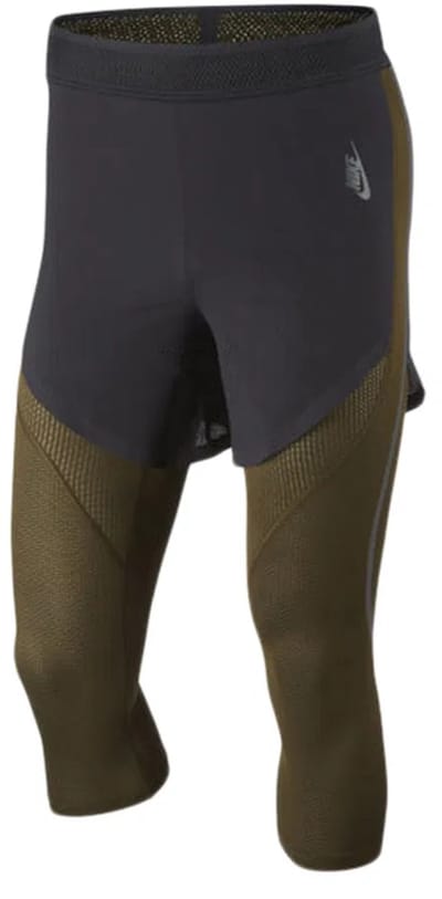 Nike NikeLab Essentials Flex Pro Trainingsshorts - Legging - Maat M - Zwart/Dark Loden / Zwart - Essentials - Hardlopen - Heren Legging voor Mannen