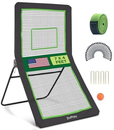 Rebounder voor Achtertuin - Lacrosse, Volleybal, Honkbal en Voetbal Oefennet met Neon Doel