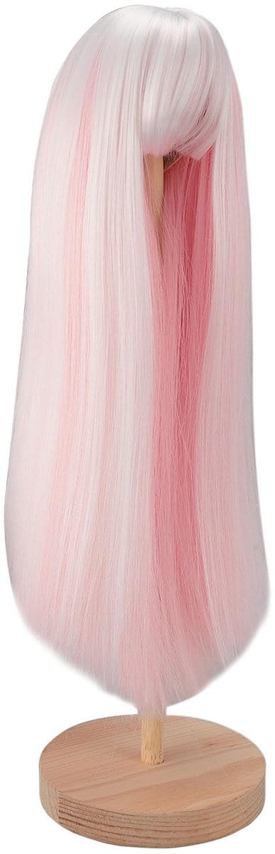 Dailygoods- Poppenpruik Lange Rechte - Tweekleurige Poppenhaar - Levensechte Poppenpruik - Warmtestylingcapaciteit - Geschikt voor 7,3-8,3 Inch Hoofdomtrek - Flexibel Stylen