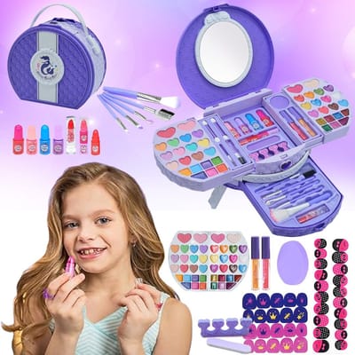 MKSS® Make up Koffer Meisjes - Kinder Speelkoffer met Inhoud - Make upset voor Kinderen - Paars - Voor jouw Prinsesje