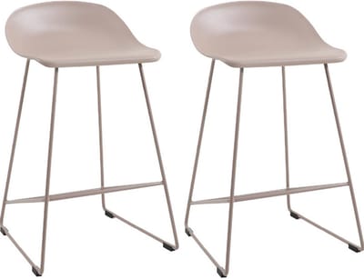 Bronx71® Scandinavische Barkruk Ellen taupe 66cm - Barkrukken set van 2 - barstoel