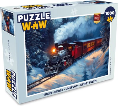 Puzzel Trein - Kerst - Sneeuw - Kersttrein - Legpuzzel - Puzzel 1000 stukjes volwassenen - Kerst - Cadeau - Kerstcadeau voor mannen, vrouwen en kinderen