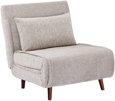 sweeek - Fauteuil met slaapfunctie van chenille stof houten poten - guest