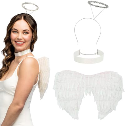 Boland - Set Engel Gabriella Wit - Volwassenen - Vrouwen - Engel - Fantasy - Cosplay - Carnaval - Themafeest