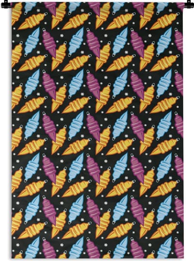Wandkleed - Wanddoek - Kerst - Patronen - Lamp - 120x180 cm - Wandtapijt