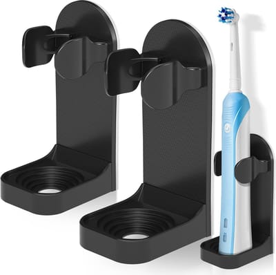 Elektrische Tandenborstelhouder - 2 stuks - Wandmontage - Houder Tandenborstel - Toothbrush Wall Holder - Tandenborstel doosje - Hangende houder - Tandenborstel koker - Zwart