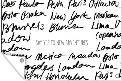 Muurdecoratie Spreuken - Quotes - Say yes to new adventures - Mexico - 180x120 cm - Tuinposter - Tuindoek