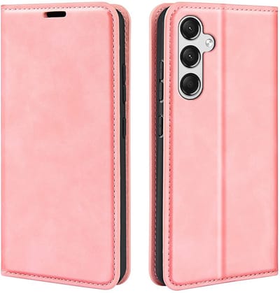 MobyDefend Hoesje - Geschikt voor Samsung Galaxy A15 - Luxe Wallet Bookcase (Magnetische Sluiting) - Roze
