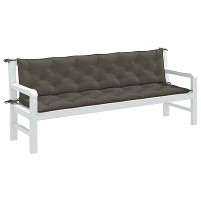 vidaXL - Tuinbankkussens - 2 - st - 200x50x7 - cm - stof - gemêleerd - donkergrijs
