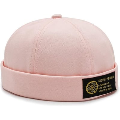 Casquette sans bord unie Mode Vintage Punk Crâne Casquette Hip Hop Décontractée Printemps Été white
