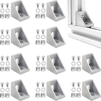 Aluminium Hoekverbinders - Bevestigingsmateriaal Steunprofielen - 3D-printers Bouwen - 90 Graden Hoek - 20x20x17 mm - Zilver