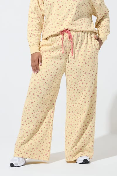 Limited Collection Gele Ditsy Bloemenprint Joggingbroek Met Rechte Pijpen Size 42