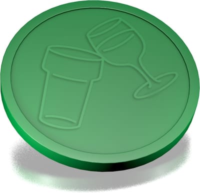 CombiCraft Reliëfmunten bier en wijn groen - 250 stuks