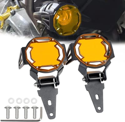 Motorfiets Mistlamp Cover - Oranje Beschermer - Zichtbaarheid Verbeteren - Beschermt Tegen Steentjes - Set van 2 - Oranje