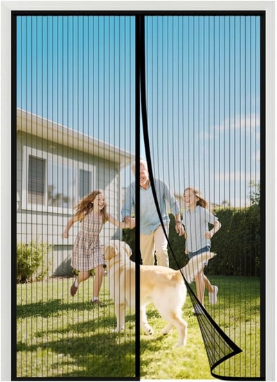Magneet Hor Deur 110x220 cm – 3X Versterkte Magneten – Insectenwerend – Kind- en Diervriendelijk – Eenvoudige Montage – Voor Schuifdeuren – 1 Stuk – Grijs