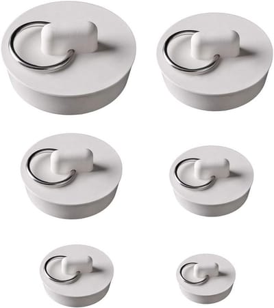 6x Universele Rubberen Afvoerstop Set voor Wastafel, Keuken en Bad - 23-40mm