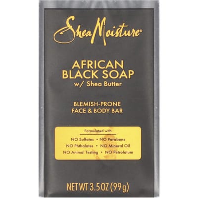 Savon Corps et Visage pour Peaux à Acné, Savon Noir Africain au Beurre de Karité, 99G(3,5 onces) gray