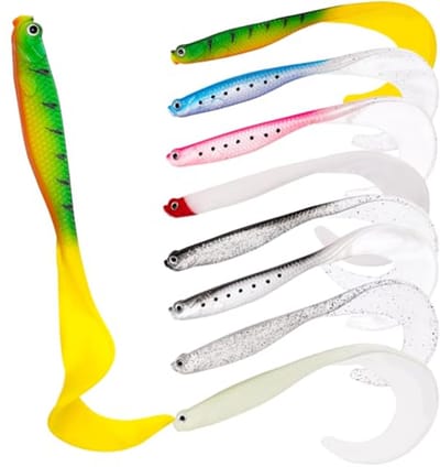 Zacht Kunstaas voor Snoek en Forel - 9 Stuks - Realistische Vissaas voor Alle Soorten Vissen