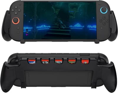 Console Grip voor Nintendo Switch 2 met spelkaartsleuven, lichtgewicht en robuust ontwerp, eenvoudige installatie en optimale grip