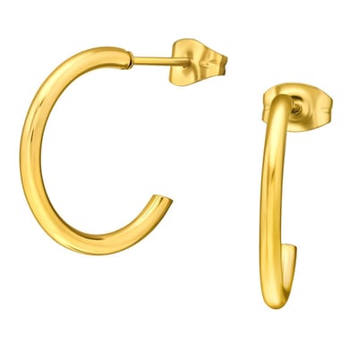 CS Joy - Oorringen 20 mm - Chirurgisch staal - stud / vlinder sluiting - ip/pvd gold plated