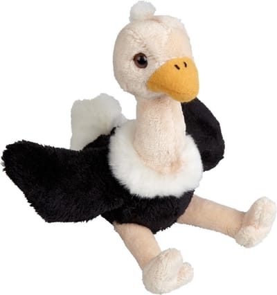 Ravensden Pluche dierenknuffel - Struisvogel - 15 cm - vogel knuffels - speelgoed