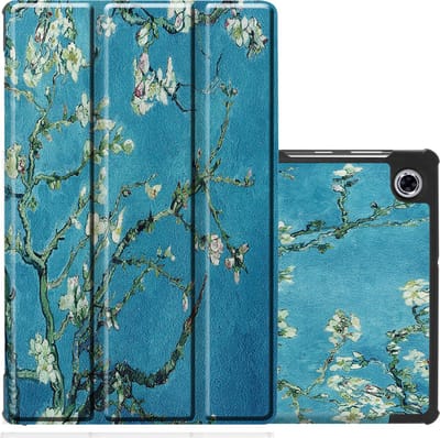 Hoes - Geschikt voor Lenovo Tab M10 FHD Plus (2e / 2nd Generatie) - Dun & Stevig - Trifold Bookcase - Hard Cover - Hardcover Book Case - Tablet Hoesje - Bloesem