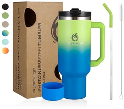 Isolatiebeker 1200 ml met Rietje en Handvat - Tumbler voor Warme en Koude Dranken