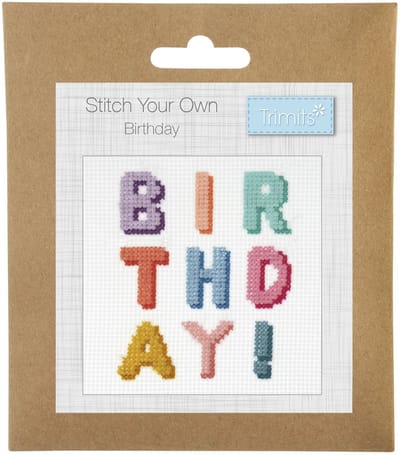 Borduurpakket Kruiststeekpatroon Telpatroon: Birthday