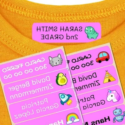 Gepersonaliseerde Etiketten - Strijk Labels - Kleding Markeren - Gemakkelijk Strijken - 50 Stuks - Roze