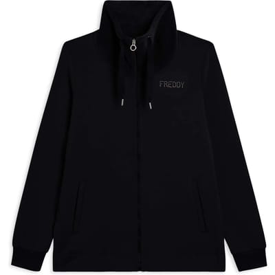 Dames hoodie met zijslitsen in velours Freddy