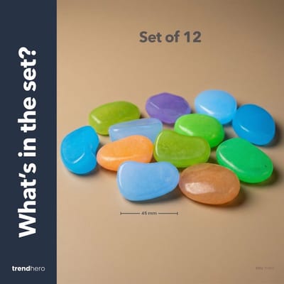 Glow Stones Small - Glow in the dark - Terrarium decoratie - Aquarium decoratie - Multicolor - 20 stuks - 1-2 cm